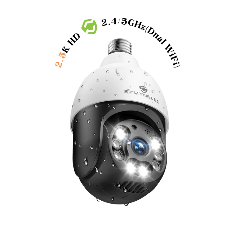 P4 Light Bulb Security Camera,2.5K HD,Wireless & Waterproof Symynelec Camera