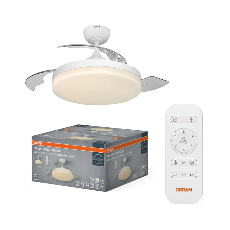 Ventilador de techo LED OSRAM Brisote, blanco, 1060 mm, 66 W, 3000/4000/6500 K, CCT