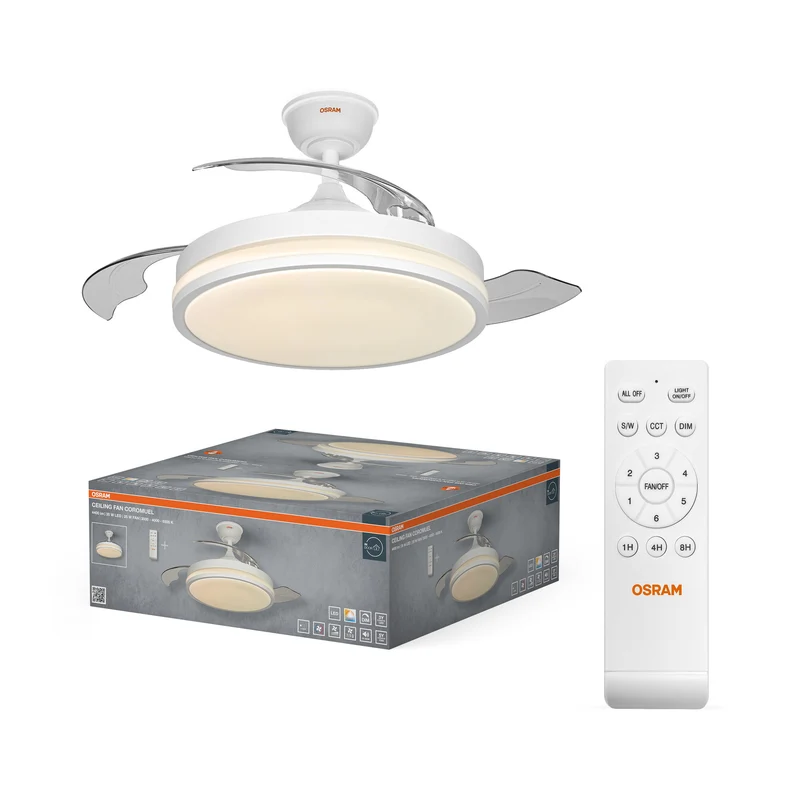 Ventilador de techo LED OSRAM Coromuel, blanco, 60 W, 1065 mm, 3000/4000/6500, CCT