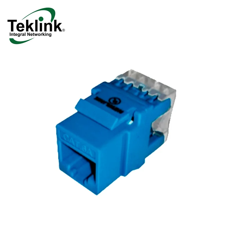 Jack CAT 6A azul 180 grados UL Marca: Teklink