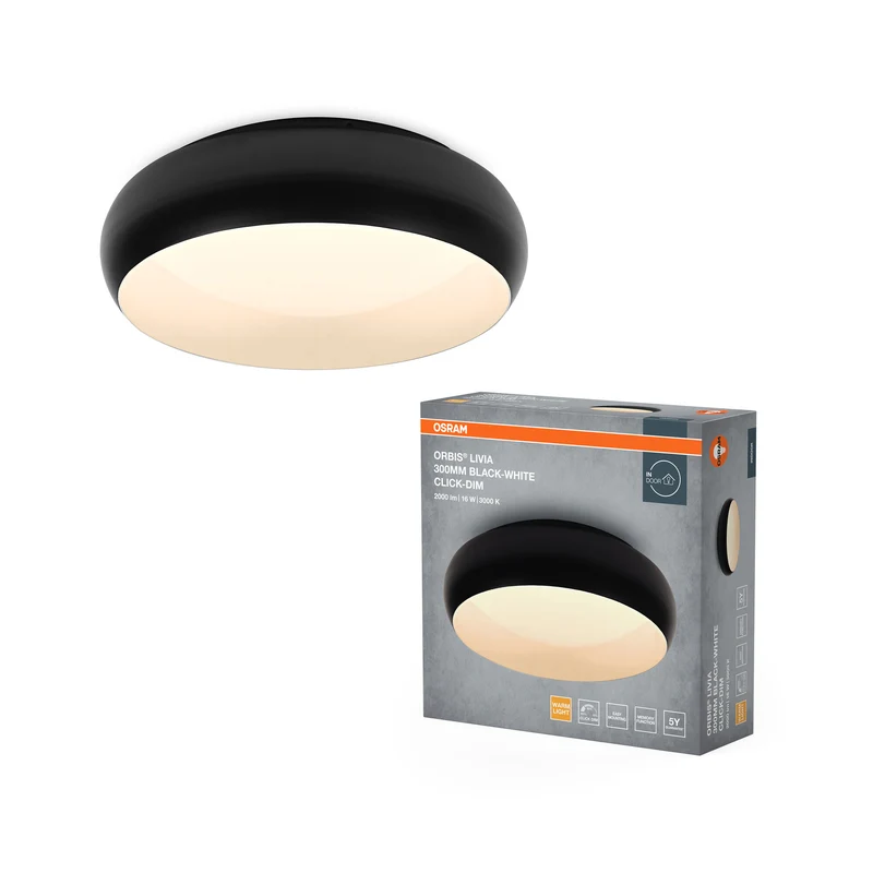 Lámpara de techo OSRAM ORBIS Livia 16 W 1000 lm negro/blanco