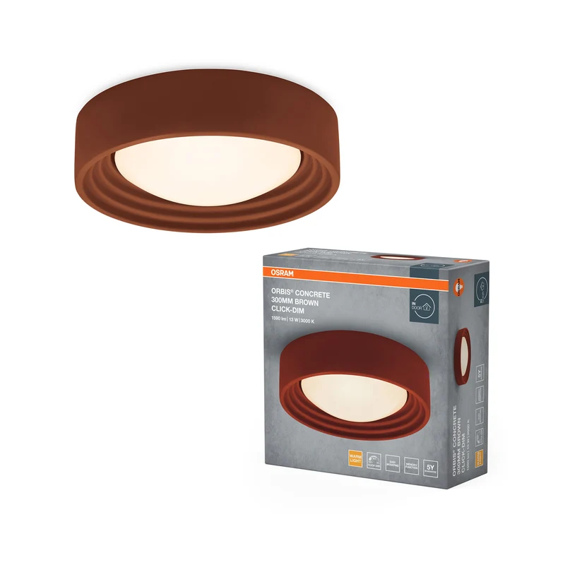 Lámpara de techo OSRAM ORBIS Concrete 300 mm 13 W 800 lm marrón