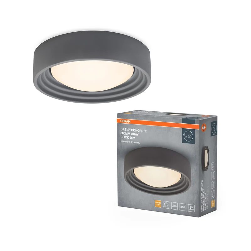 Lámpara de techo OSRAM ORBIS Concrete 300 mm 13 W 800 lm gris