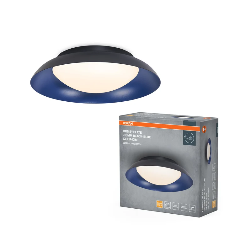 Lámpara de techo OSRAM ORBIS Plate 19 W 310 mm negro/azul
