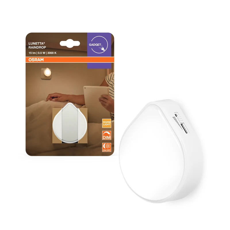 OSRAM LUNETTA RAINDROP Luz nocturna con sensor, 0,5 W, 15 lm