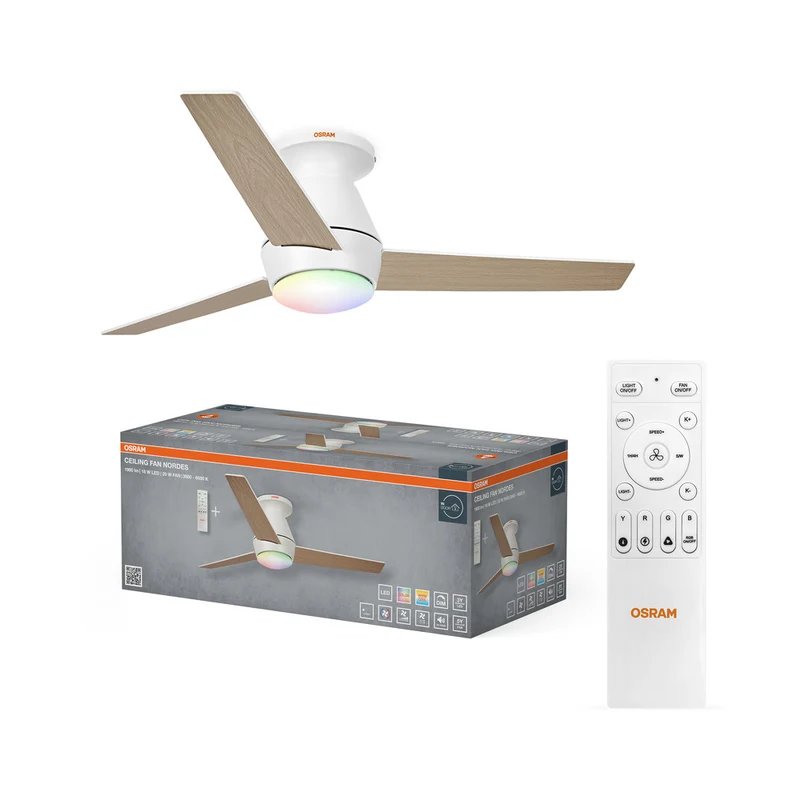 Ventilador de techo LED OSRAM Nordes 1065 mm 38 W CCT RGB