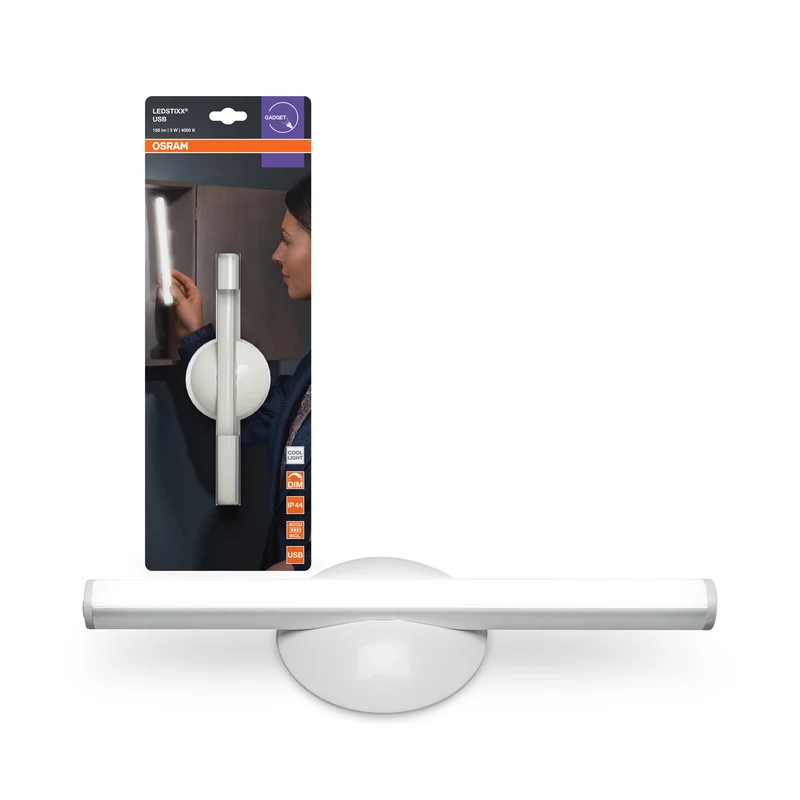 Lámpara LED móvil recargable OSRAM LEDstixx USB 3 W / 4000 K blanco frío plateado