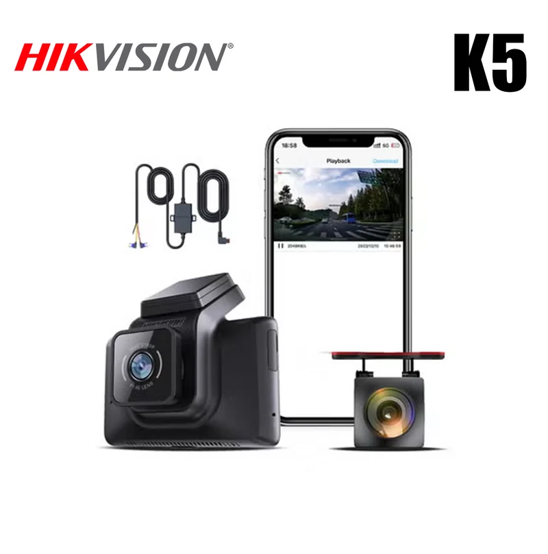 Dashcam con cámara frontal de 4 MP (2K) y cámara trasera de 2 MP (1080p) K5 Marca: Hikvision