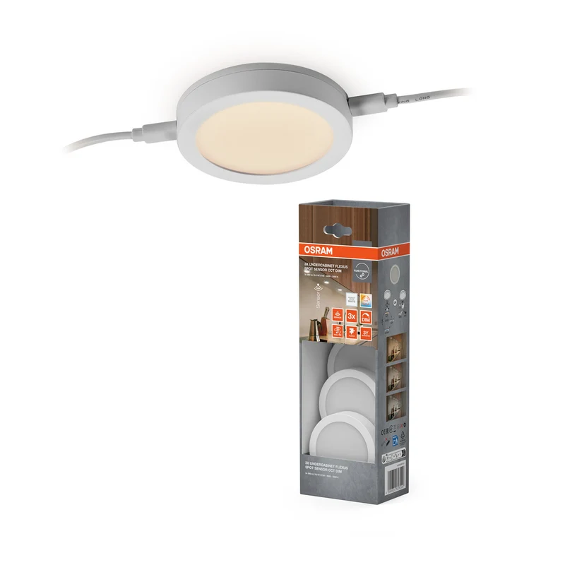 Lámpara de bajo armario OSRAM Flexus Spot de 9,8 W, CCT, regulable, color blanco