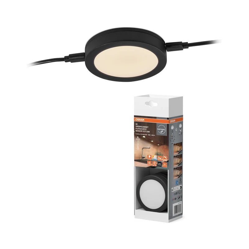 Lámpara de bajo armario OSRAM Flexus Spot de 9,8 W, CCT, regulable, color negro