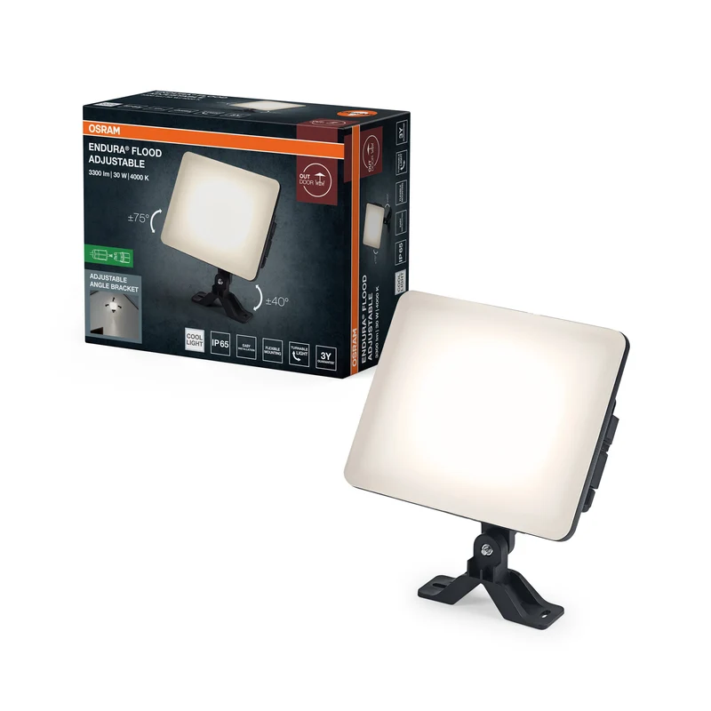 Proyector LED ajustable OSRAM ENDURA Flood, 30 W, 2550 lm, 4000 K (blanco frío), negro, aluminio, orientable, IP65