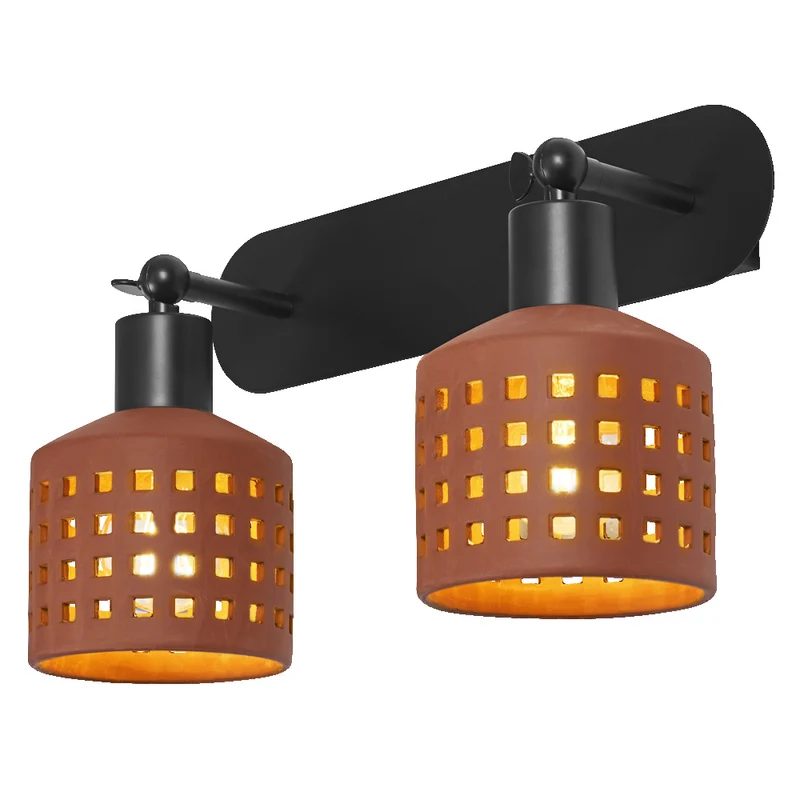 Aplique de pared OSRAM DECOR Clay Windows, marrón, 2 luces, E27