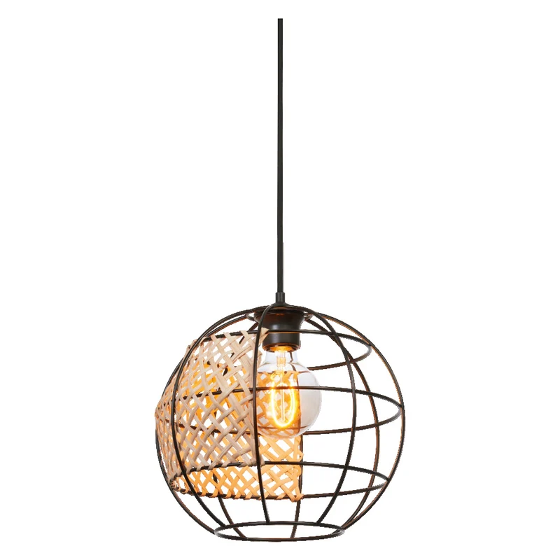 Lámpara colgante OSRAM DECOR Cage Globe, negro/marrón, E27