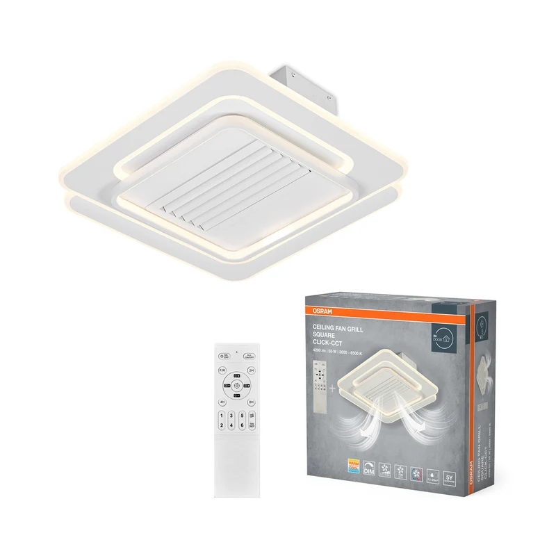 Ventilador de techo LED OSRAM Square 55 W CCT blanco 3000 K-6500 K