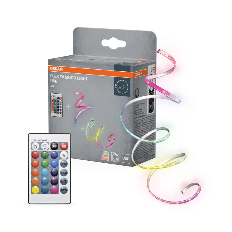 Tira LED OSRAM FLEX TV MOOD LIGHT RGB CONTROL REMOTO USB,