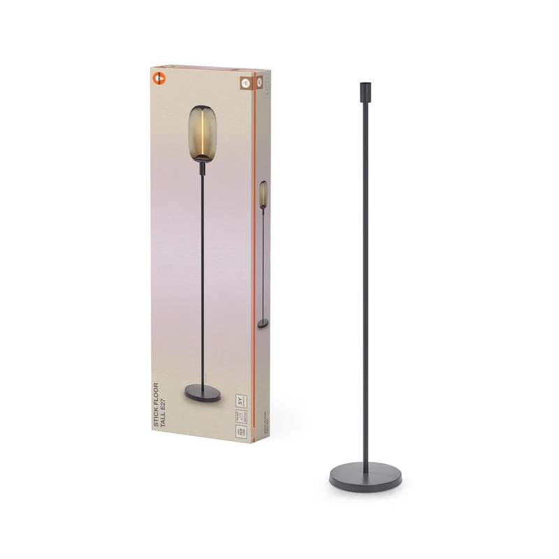 Lámpara de pie OSRAM Decor Stick Floor gris oscuro alta 146 cm E27, sin bombilla