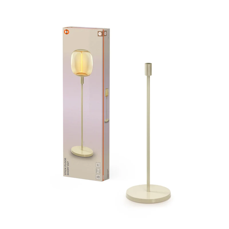 Lámpara de pie OSRAM Decor Stick Floor Beige, corta, 78 cm, E27, sin bombilla