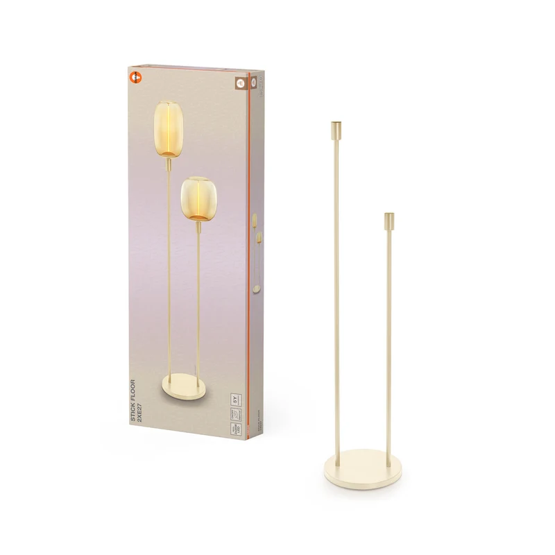 Lámpara de pie OSRAM Decor Stick Floor Beige 146cm 2x E27, sin bombillas