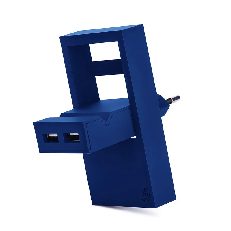 Cargador USB 2 en 1 Rock con soporte de UsbePower - Azul