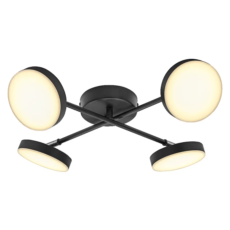 Lámpara de techo OSRAM DECOR Spot Moon, negra, 4 focos en forma de cruz, 21 W