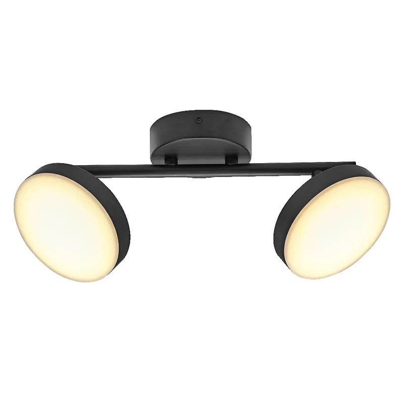 Lámpara de techo Osram Decor Spot Moon, 2 luces con focos integrados, regulable, 10,5 W, metal negro