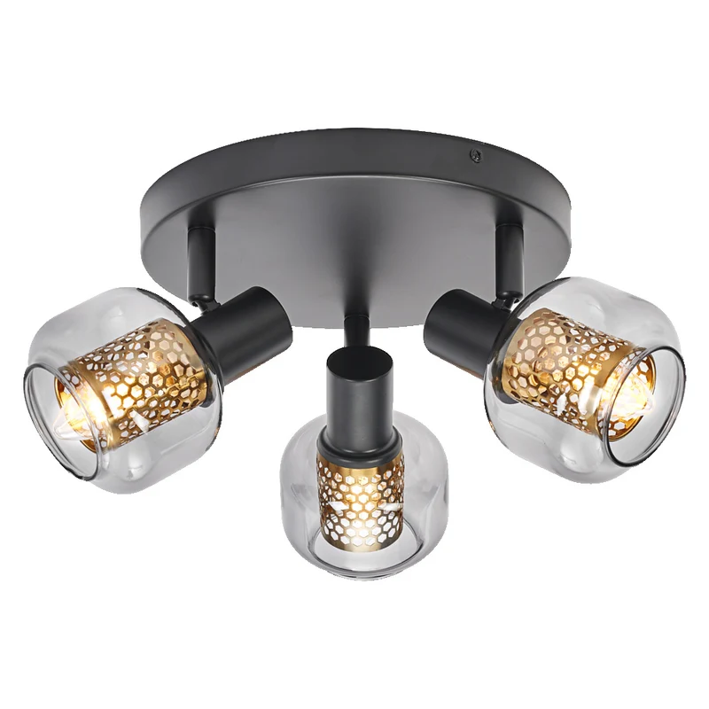 Lámpara de techo OSRAM DECOR Spot Firefly, negra, bombilla OSRAM incluida, 3 x 2,8 W, E14