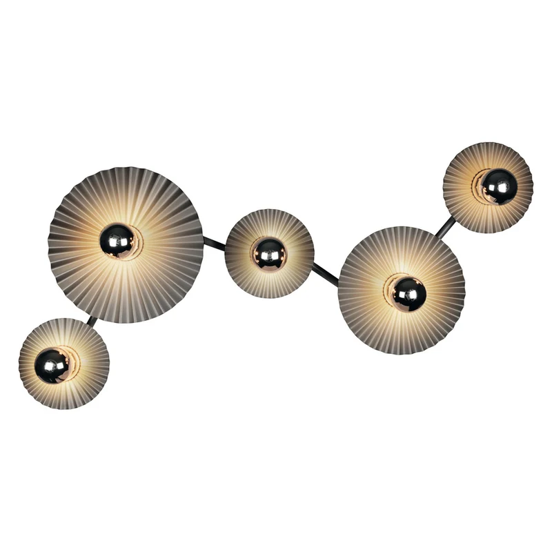 Aplique de pared plisado OSRAM DECOR 5xE27 gris oscuro