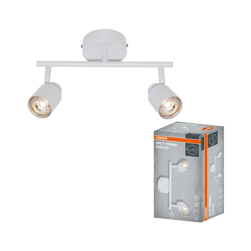 Foco LED OSRAM PRIMAL de 2 puntos, luminaria, 2xGU10, blanco
