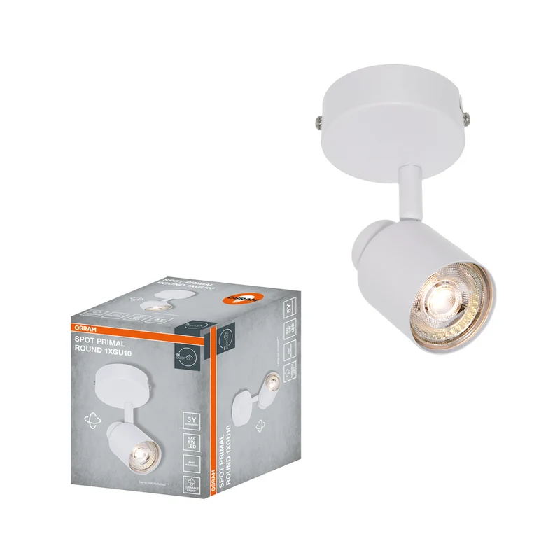 Foco LED OSRAM PRIMAL redondo de 1 punto, luz, 1xGU10, blanco