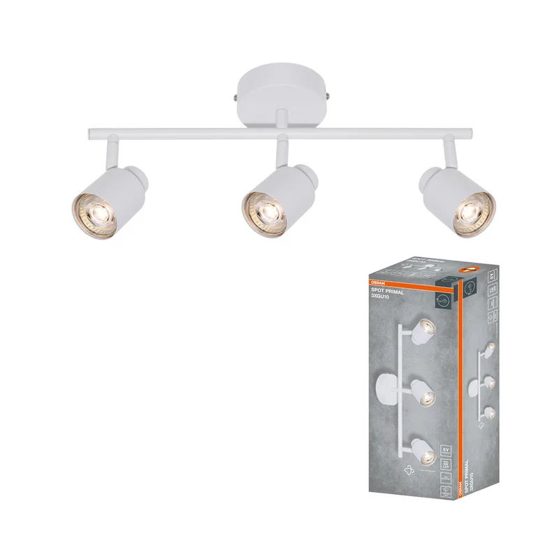 Foco LED OSRAM PRIMAL de 3 puntos, luminaria, 3xGU10, blanco