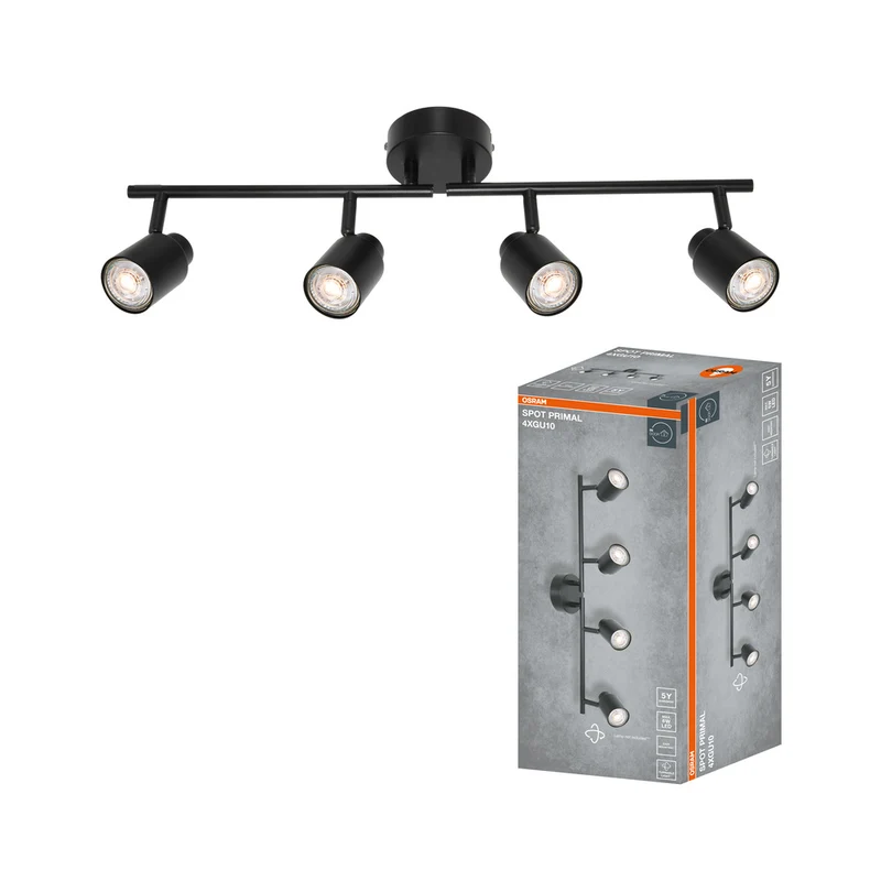 Foco LED OSRAM PRIMAL de 4 puntos, luminaria, 4xGU10, negro