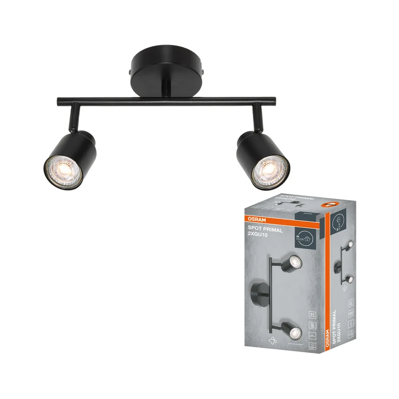 Foco LED OSRAM PRIMAL de 2 puntos, luminaria, 2xGU10, negro