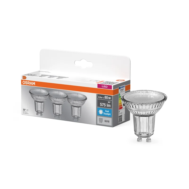 Lámpara LED OSRAM Basis PAR16, 6,9 W, 6500 K, GU10, blanco frío