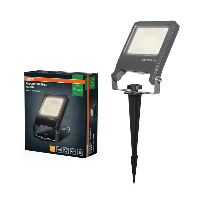 Foco de exterior para jardín OSRAM ENDURA® Spike de 20 W y 3000 K