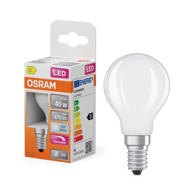 OSRAM LED Retrofit Classic P regulable 3,4 W 840 mate E14