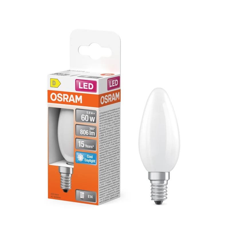 OSRAM LED Retrofit Classic B 5,9 W 865 mate E14