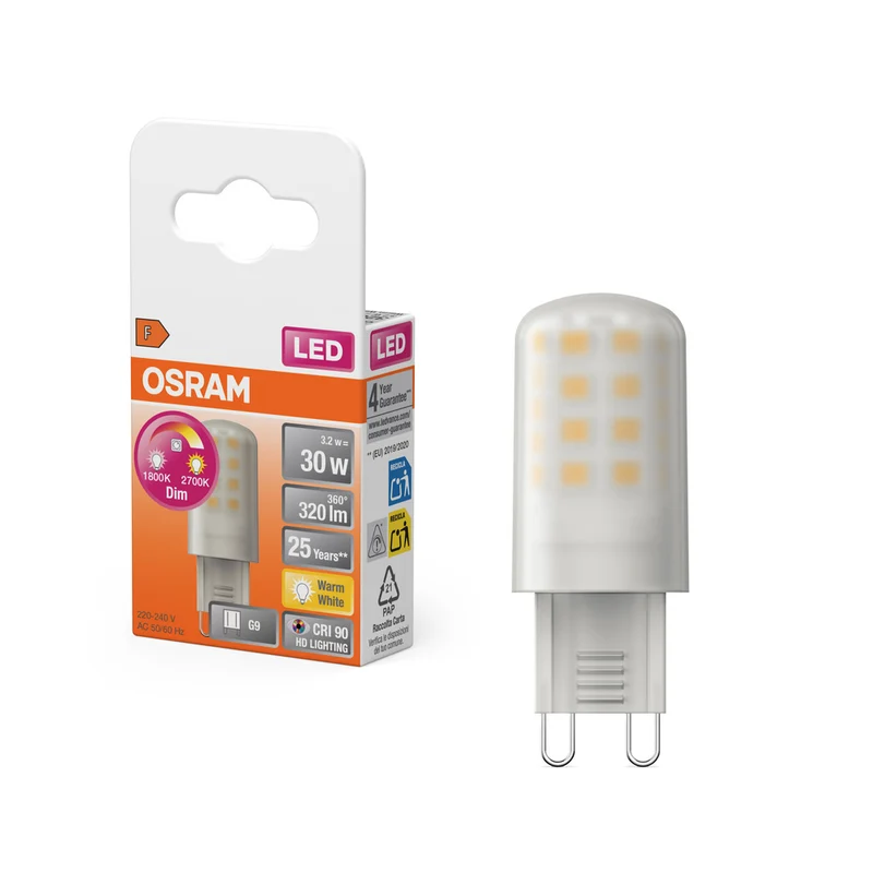 OSRAM LED Pin G9 GLOWdim 3,2 W 927 mate G9