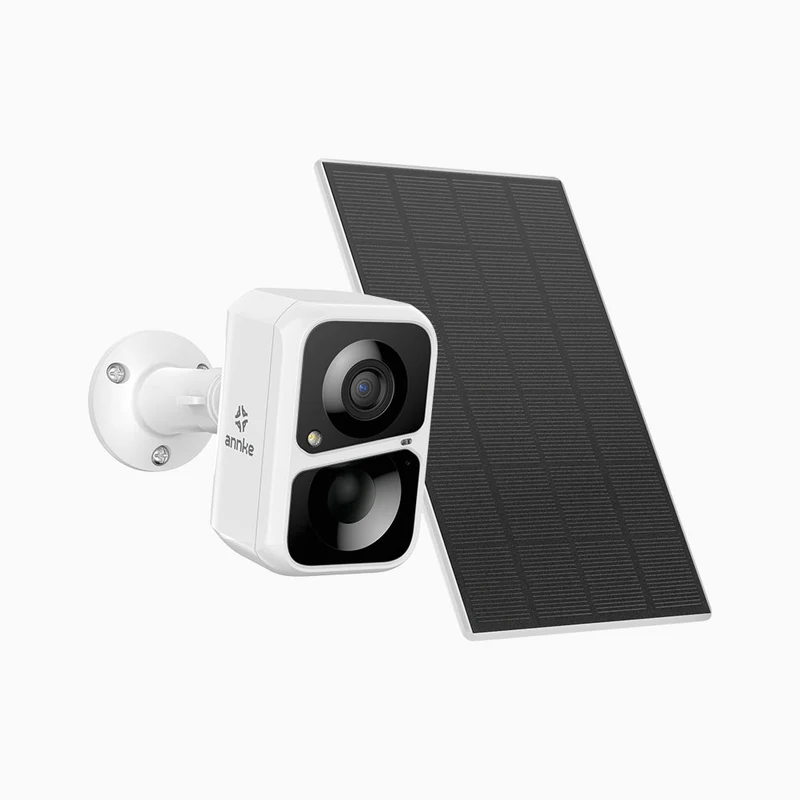 Custos - Cámara Vigilancia Wifi Bateria Exterior de 3MP, Bateria Solar Recargable 4400mAh, alarma de sirena y estroboscópica, audio bidireccional, nube y hasta 128 GB de almacenamiento local, Funciona con Alexa