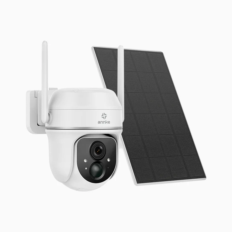 WB300 - Cámara Vigilancia Wifi Exterior con Batería 3MP, Bateria Solar Recargable 9000mAh, alarma de sirena y estroboscópica, Pan de 355° y Tilt de 90°, audio bidireccional, nube y hasta 128 GB de almacenamiento local, Funciona con Alexa