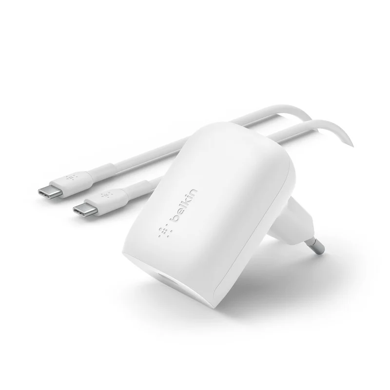 Adaptador de corriente de 30 W USB-C con cable de Belkin - Blanco