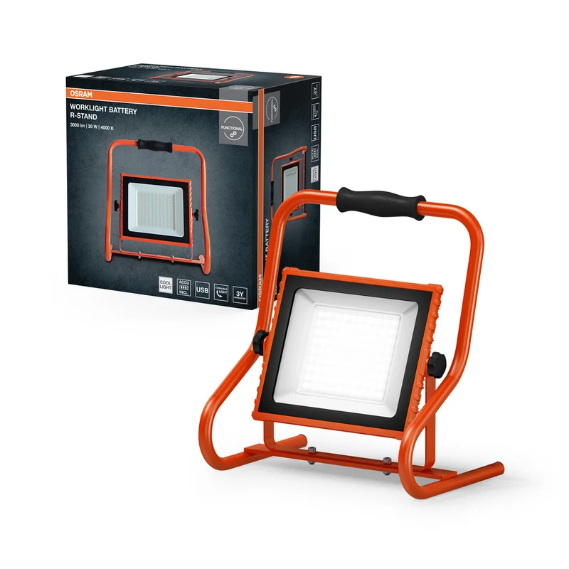OSRAM WORKLIGHTS BATTERY R-STAND Foco de construcción LED USB con batería 30W / 4000K