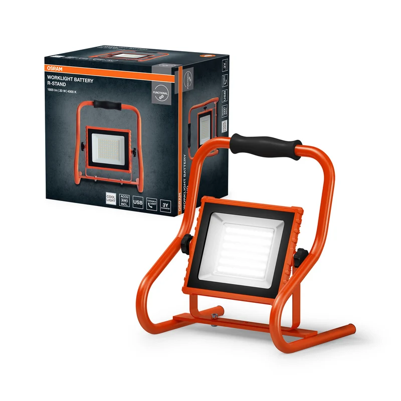 Foco de trabajo OSRAM BATTERY R-STAND con batería USB, 20 W/4000 K