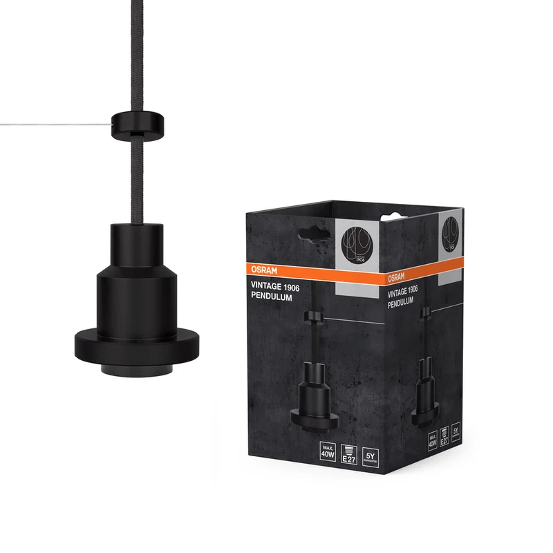 Lámpara colgante de péndulo OSRAM Vintage 1906® negra E27