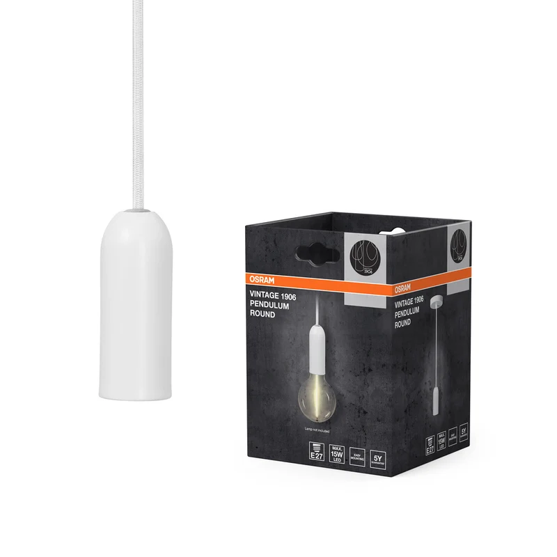 Lámpara colgante OSRAM Vintage 1906® REDONDA E27, blanca
