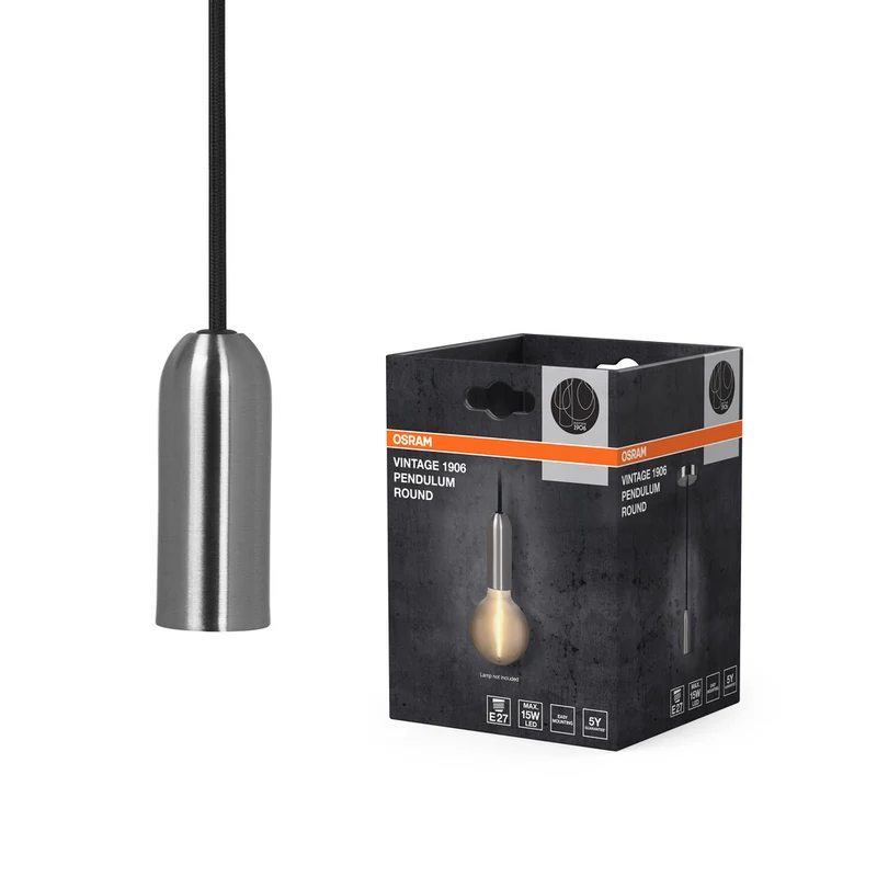 Lámpara colgante OSRAM Vintage 1906® REDONDA E27, cromada