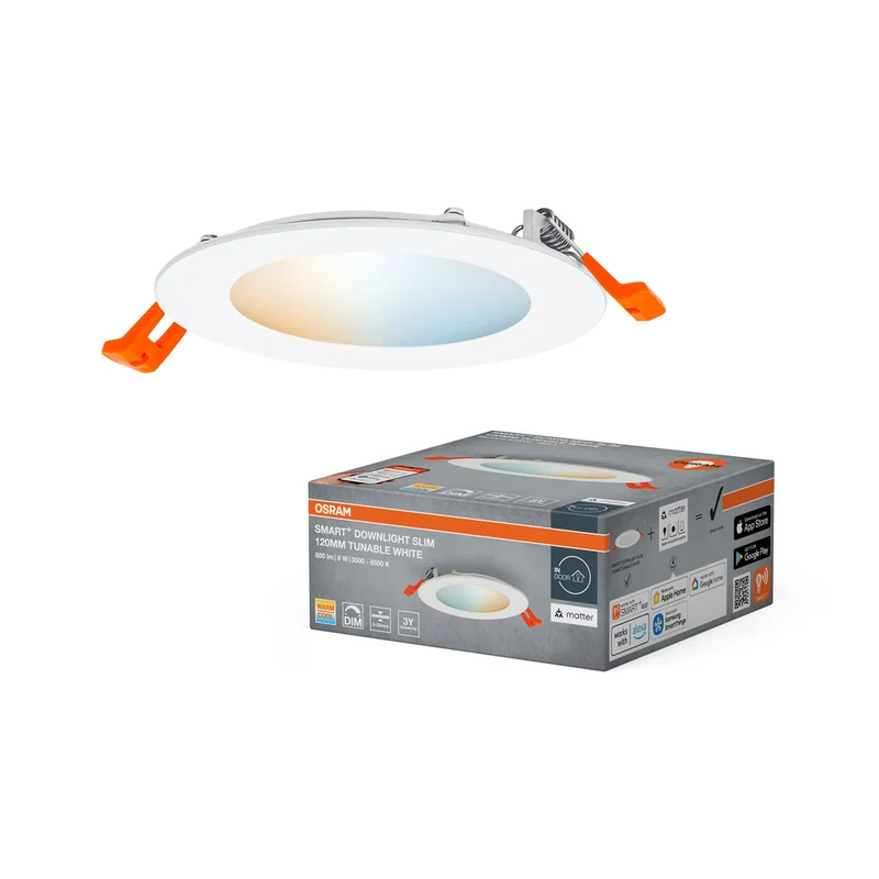 OSRAM Matter SMART+ EMPOTRABLE SLIM DOWNLIGHT Ø 120mm TW 8W Blanco Ajustable, 3000…6500K