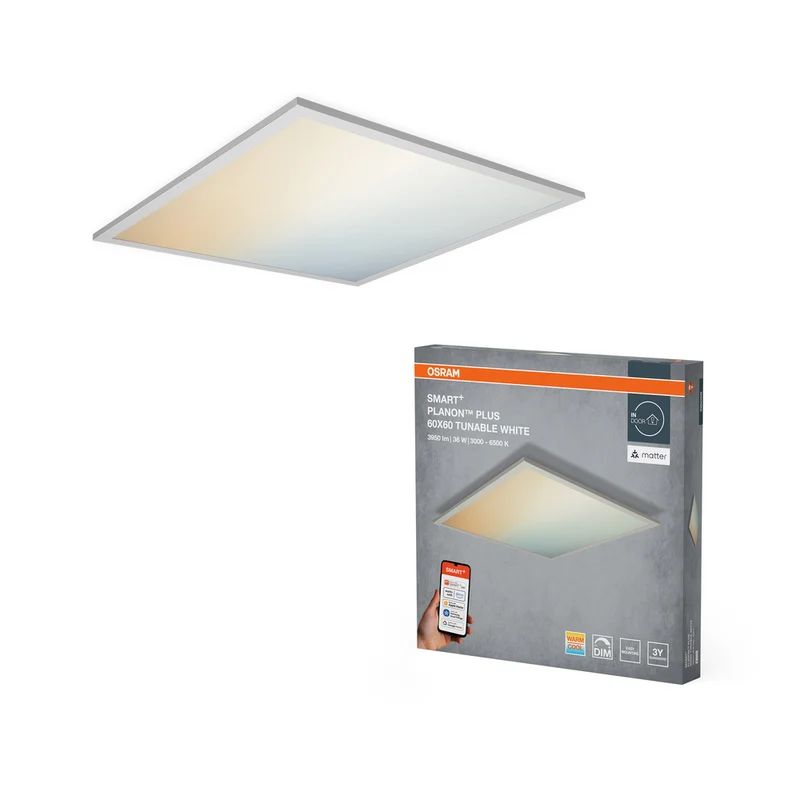 Panel LED OSRAM Matter SMART+ PLANON PLUS blanco ajustable 600x600