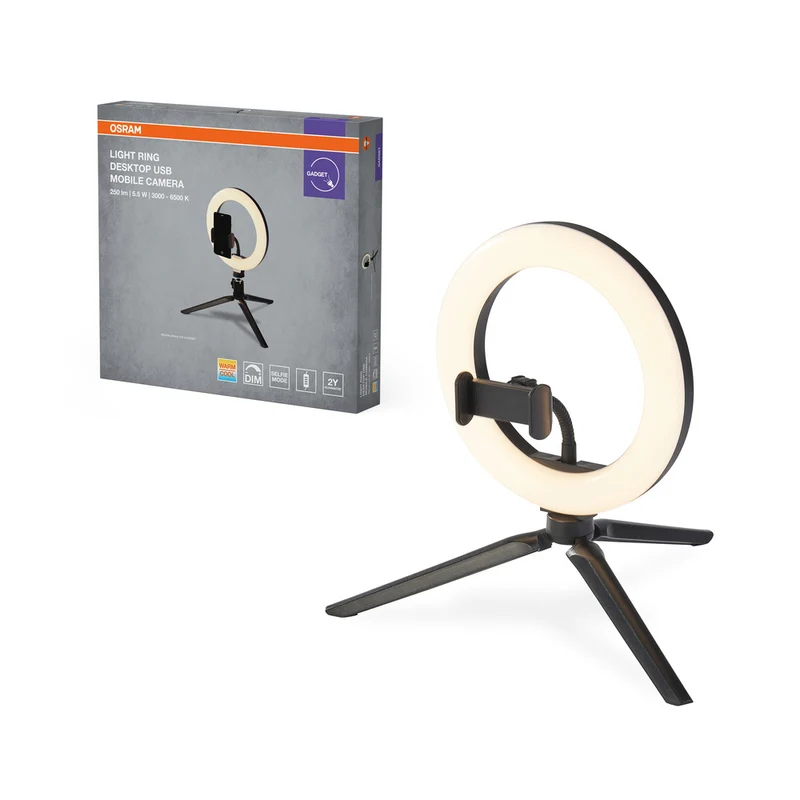 Anillo de luz LED regulable con Bluetooth para cámara móvil de OSRAM