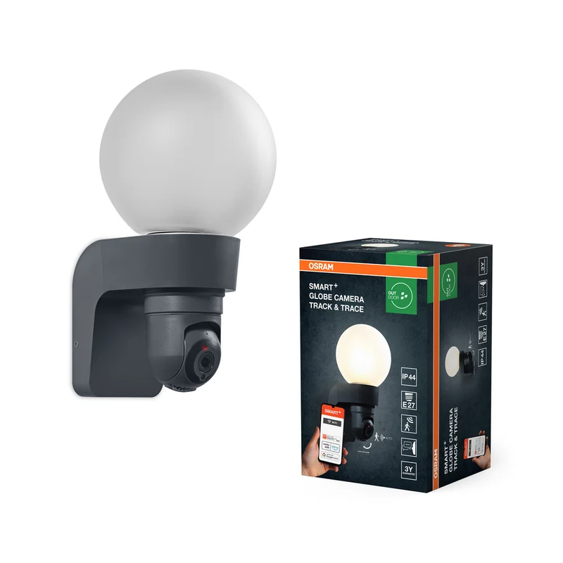 Aplique de pared exterior OSRAM SMART+ con cámara, casquillo E27