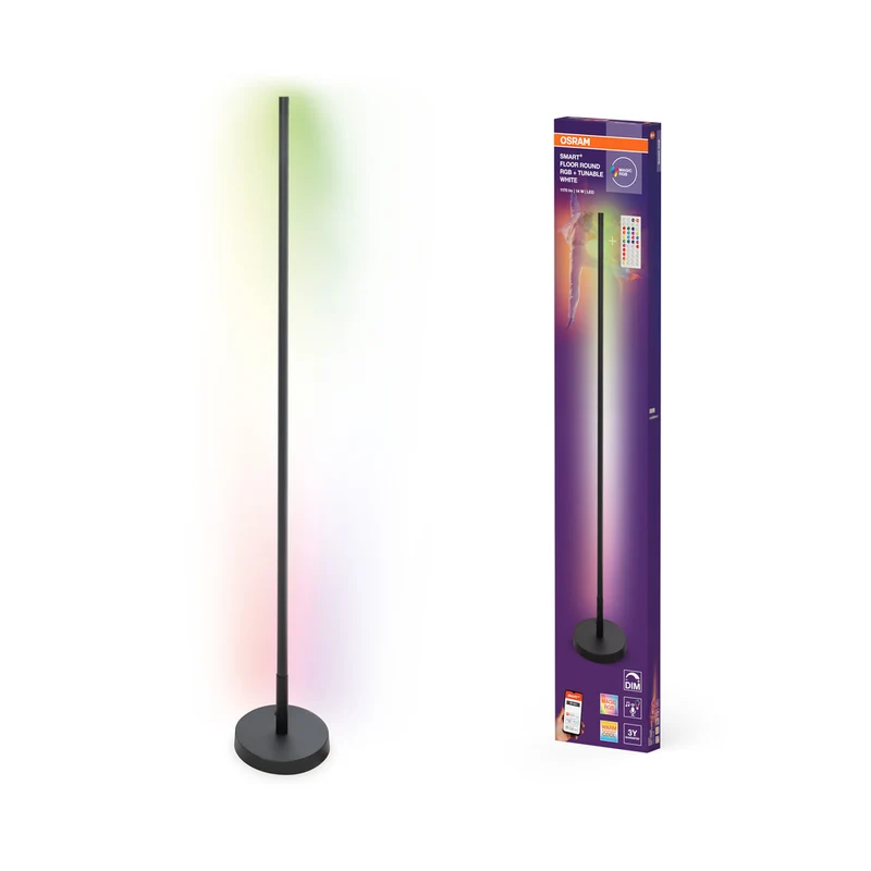 Lámpara de pie LED OSRAM SMART+ WIFI, redonda, negra, 14 W